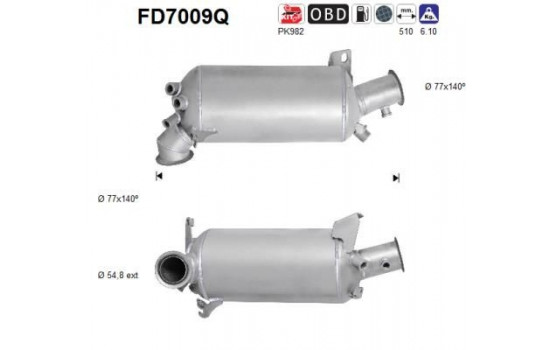 Soot/Particulate Filter, exhaust system FD7009Q AS
