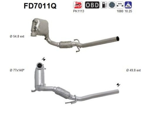 Soot/Particulate Filter, exhaust system FD7011Q AS
