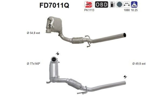 Soot/Particulate Filter, exhaust system FD7011Q AS