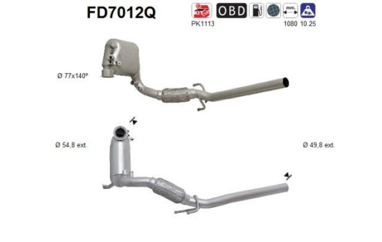 Soot/Particulate Filter, exhaust system FD7012Q AS