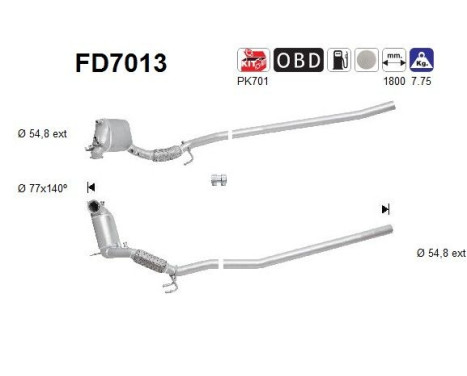 Soot/Particulate Filter, exhaust system FD7013 AS