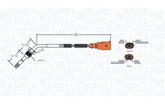 Sensor, exhaust gas temperature