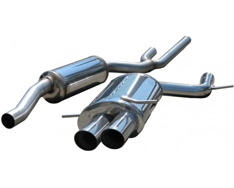 InoxCar center muffler suitable for + Sports exhaust suitable for Audi S4 B5 2.7 BiTurbo 2x80mm Racing