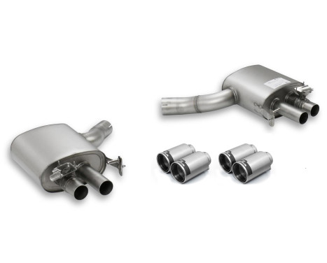 Remus Exhaust Muffler suitable for (Axle-Back System) Audi RS4/RS5 - Silver / Carbon