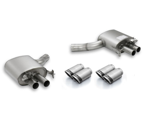 Remus Exhaust Muffler suitable for (Axle-Back System) Audi RS4/RS5 - Silver / Carbon