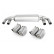 Remus exhaust suitable for Volkswagen Golf VII R - Chrome / Angled