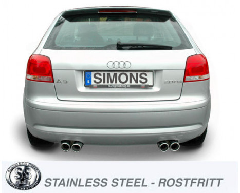 Simons exhaust suitable for Audi A3, VW Golf V/VI 2003-, Image 2