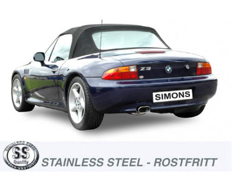 Simons exhaust suitable for BMW Z3 convertible 1994-1996 1.8 8V, Image 2