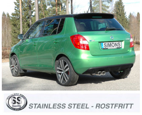 Simons exhaust suitable for Skoda Fabia RS 1.4 TSi, Image 2