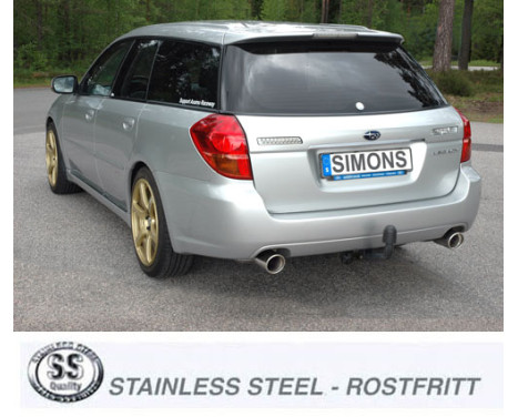 Simons exhaust suitable for Subaru Legacy/Outback 2004-2009, Image 3
