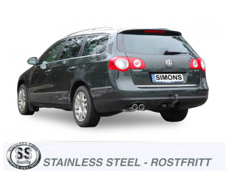 Simons exhaust suitable for Volkswagen Passat B6 2.0 TFSi/TSi Sedan/variant 2005-, Image 2