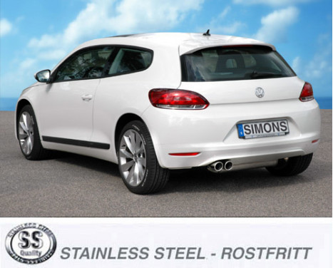 Simons exhaust suitable for Volkswagen Scirocco III 1.4 TSi, 2.0 TFSi, Image 2