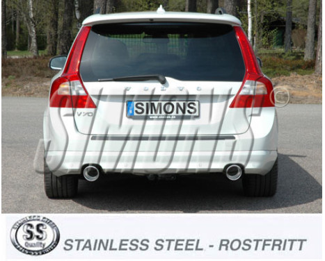 Simons exhaust suitable for Volvo V70 2WD 2007-, Image 2