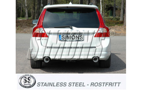 Simons exhaust suitable for Volvo V70 2WD 2007-, Image 2