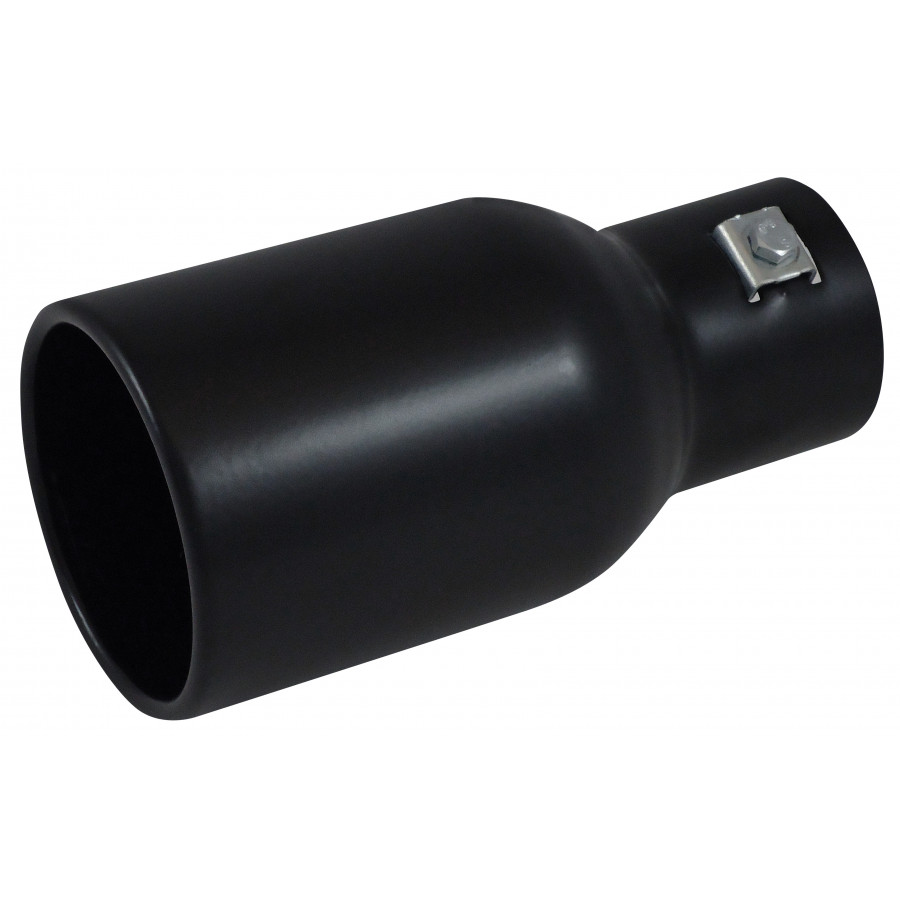 Black Exhaust Tip Steel Round 94mm - 7 inches / Inlet Dia. 44-57mm