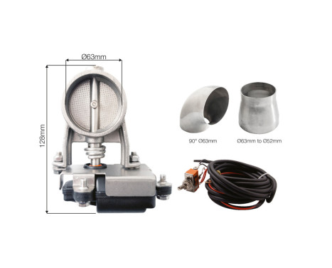 Simoni Racing Universal Exhaust Control Valve System 8 - Ã˜63mm - with switch, cable set, 90Â°-bo, Image 2