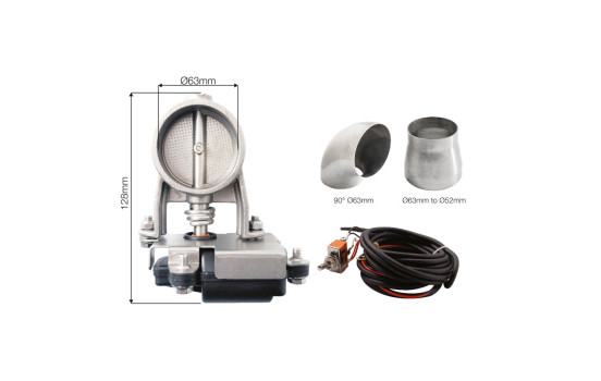 Simoni Racing Universal Exhaust Control Valve System 8 - Ã˜63mm - with switch, cable set, 90Â°-bo, Image 2
