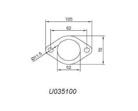 2-hole flange incl. Gasket, Image 2