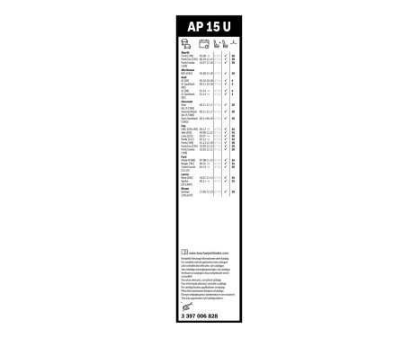 Balai d'essuie-glace Bosch Aerotwin AP15U - Longueur : 380 mm - essuie-glace simple avant, Image 3