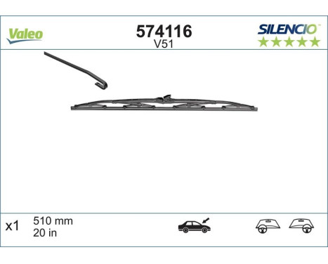 Balai d'essuie-glace SILENCIO CONVENTIONAL SINGLE 574116 Valeo, Image 11