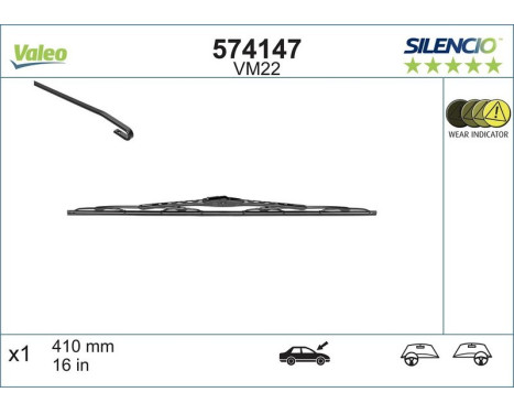 Balai d'essuie-glace SILENCIO CONVENTIONAL SINGLE 574147 Valeo, Image 3