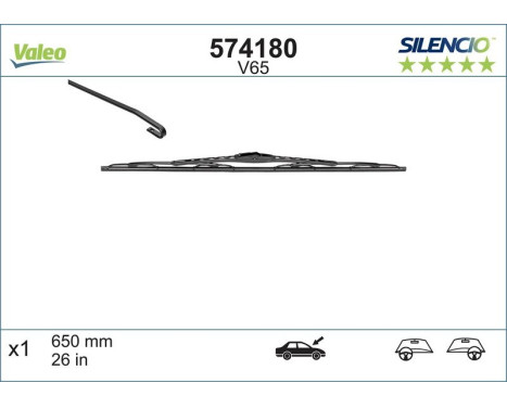 Balai d'essuie-glace SILENCIO CONVENTIONAL SINGLE 574180 Valeo, Image 3