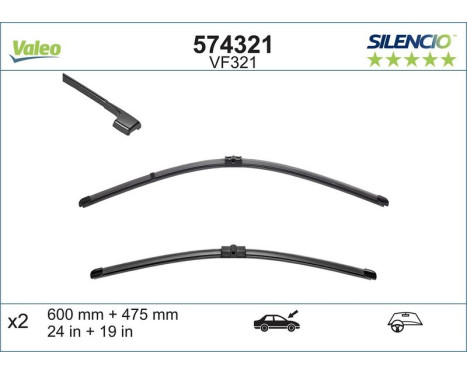 Balai d'essuie-glace SILENCIO FLAT BLADE SET 574321 Valeo, Image 8