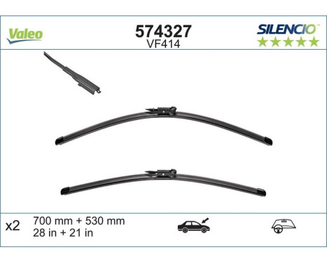 Balai d'essuie-glace SILENCIO FLAT BLADE SET 574327 Valeo, Image 7