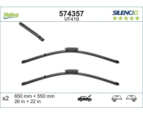 Balai d'essuie-glace SILENCIO FLAT BLADE SET 574357 Valeo, Image 7