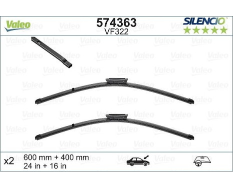 Balai d'essuie-glace SILENCIO FLAT BLADE SET 574363 Valeo, Image 6