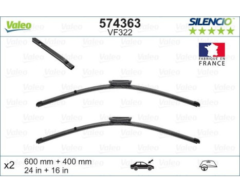 Balai d'essuie-glace SILENCIO FLAT BLADE SET 574363 Valeo, Image 7