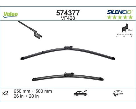 Balai d'essuie-glace SILENCIO FLAT BLADE SET 574377 Valeo, Image 6