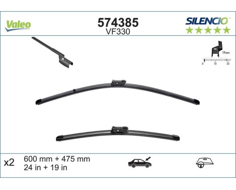 Balai d'essuie-glace SILENCIO FLAT BLADE SET 574385 Valeo, Image 4