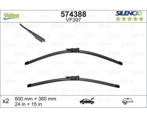 Balai d'essuie-glace SILENCIO FLAT BLADE SET 574388 Valeo, Image 8