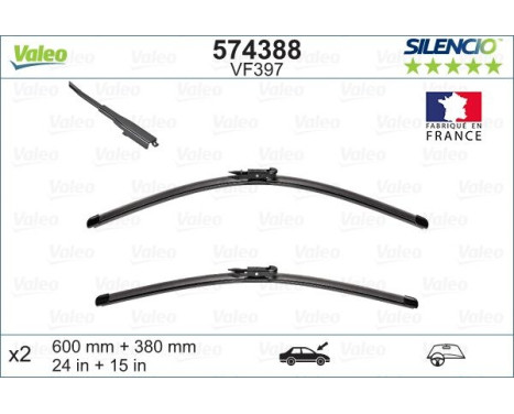 Balai d'essuie-glace SILENCIO FLAT BLADE SET 574388 Valeo, Image 9