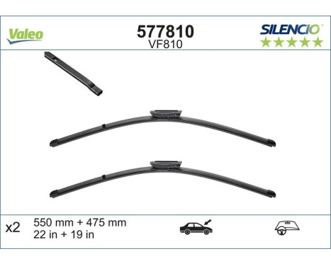 Balai d'essuie-glace SILENCIO FLAT BLADE SET 577810 Valeo, Image 6