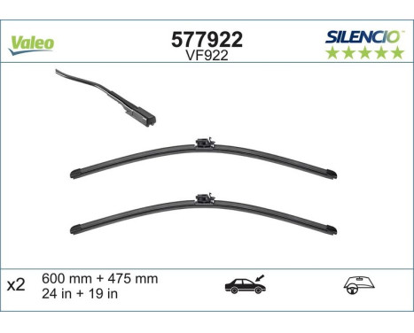 Balai d'essuie-glace SILENCIO FLAT BLADE SET 577922 Valeo, Image 7