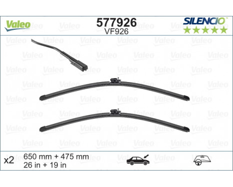 Balai d'essuie-glace SILENCIO FLAT BLADE SET 577926 Valeo, Image 2