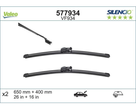 Balai d'essuie-glace SILENCIO FLAT BLADE SET 577934 Valeo, Image 6