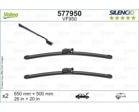 Balai d'essuie-glace SILENCIO FLAT BLADE SET 577950 Valeo