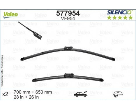 Balai d'essuie-glace SILENCIO FLAT BLADE SET 577954 Valeo