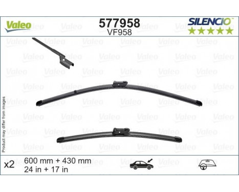 Balai d'essuie-glace SILENCIO FLAT BLADE SET 577958 Valeo