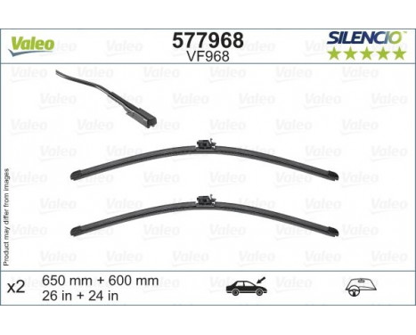 Balai d'essuie-glace SILENCIO FLAT BLADE SET 577968 Valeo