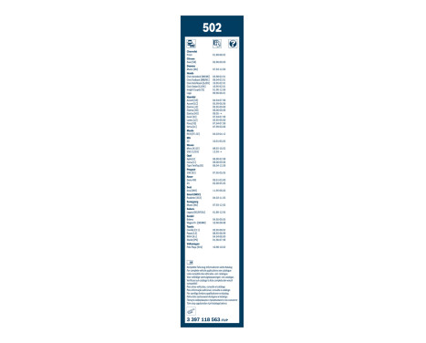 Ensemble de réduction d'essuie-glaces Bosch avant + arrière 502+H341, Image 11