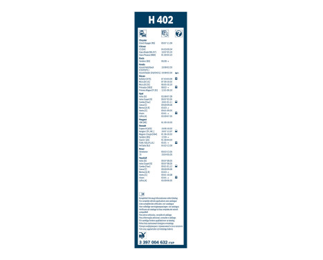 Ensemble de réduction d'essuie-glaces Bosch avant + arrière 502+H402, Image 4