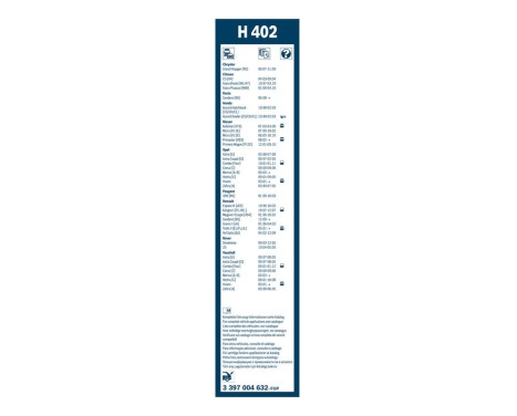 Ensemble de réduction d'essuie-glaces Bosch avant + arrière 502+H402, Image 8