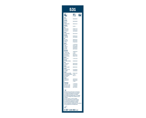 Ensemble de réduction d'essuie-glaces Bosch avant + arrière 531+H301, Image 11