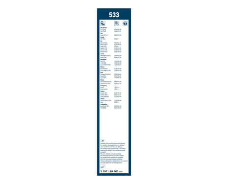 Ensemble de réduction d'essuie-glaces Bosch avant + arrière 533+H341, Image 11