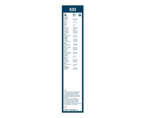 Ensemble de réduction d'essuie-glaces Bosch avant + arrière 533+H341, Image 15