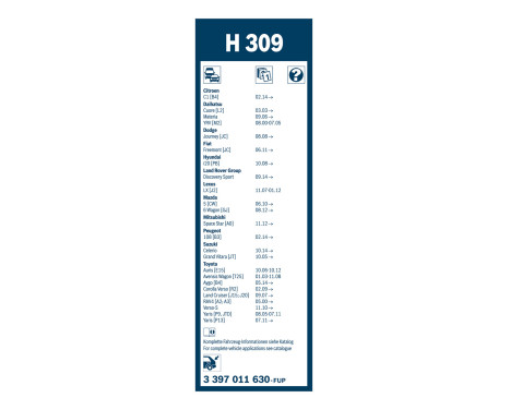 Ensemble de réduction d'essuie-glaces Bosch avant + arrière 535S+H309, Image 5